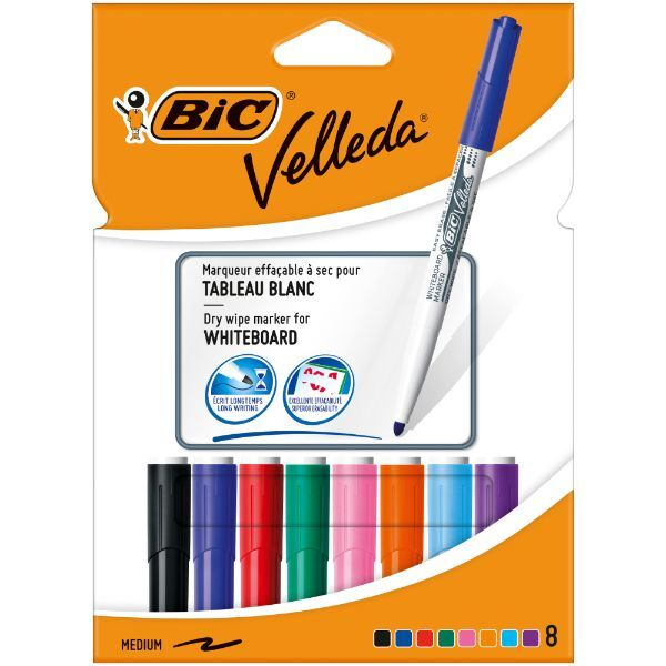 3086120017484 - Boardmarker Velleda 9581661 Etui 8-farbig sortiert 14mm Rundspitze 3086120017484 BIC 8 Stück 3086120017484 - Boardmarker Velleda 9581661 Etui 8-farbig sortiert 14mm Rundspitze 3086120017484 BIC 8 Stück