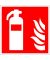 Schild, Feuerlöscher, sk, Kst., 200 x 200 mm, rotweiß Brandschutzzeichen