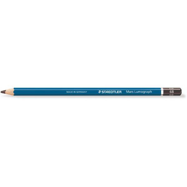 4007817104750 - Bleistift Mars Lumograph 100 sechseckig 6B Schaft blau 4007817104750 STAEDTLER 12 Stück