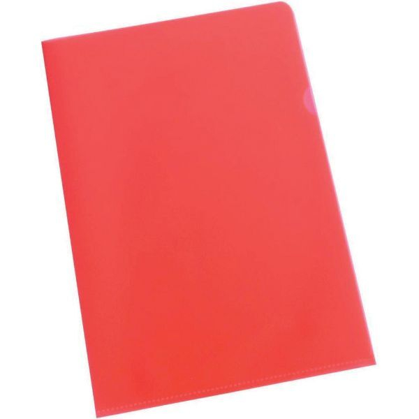 4022755938519 - Sichthüllen 072-2345-003-51 A4 rot transparent genarbt oben & rechts offen 011mm 4022755938519 100 Stück