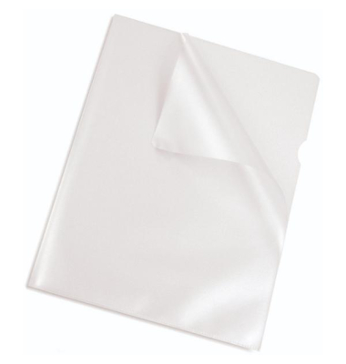 Sichthüllen 072-0280-005, A4, transparent genarbt, oben & rechts offen, 0,11mm