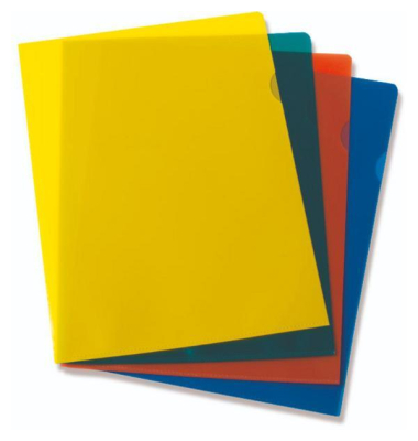 Sichthüllen 072-0280-009, A4, farbig sortiert, transluzent genarbt, oben & rechts offen, 0,11mm Sichthüllen 072-0280-009, A4, farbig sortiert, transluzent genarbt, oben & rechts offen, 0,11mm