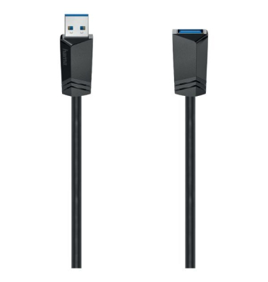 Verlängerungskabel, 2 x USB A - SteckerBuchse, L: 1,5 m, schwarz