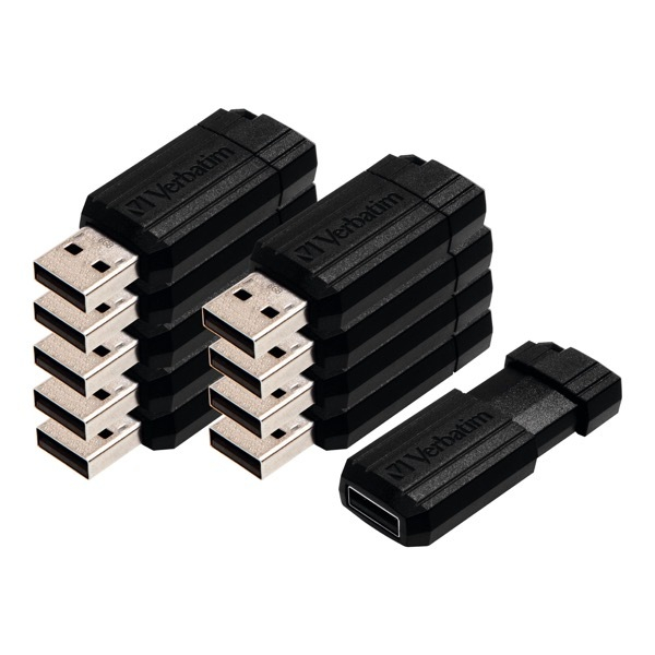 Verbatim USB-Stick 49053, schwarz, USB 2.0, 8 GB 0023942490531 Verbatim 10 Stück