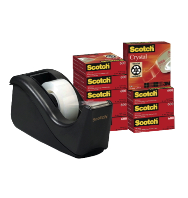 Klebebandabroller 61933R10, f&uuml;r Klebeb&auml;nder bis 19mm x 33m, schwarz