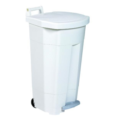 Abfalleimer Boogy, HDPE, 90 l, 510 x 510 x 895 mm, weiß