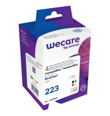 Druckerpatrone K10388W4 K10388W4 (kompatibel mit brother LC223), Multipack 4 Farben, ca. 550 Seiten