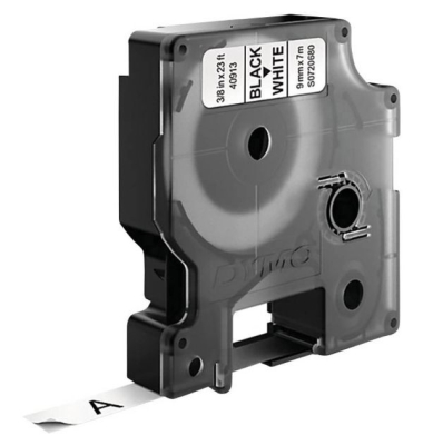 Schriftband K80002W4, 9mm x 7m, schwarz/weiß, laminiert, kompatibel zu D1 40913 / S0720680
