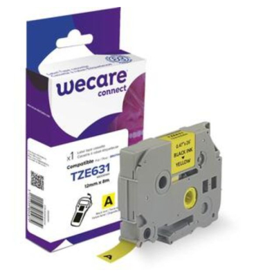 Schriftband K80010W4, 12mm x 8m, schwarz/gelb, laminiert, kompatibel zu P-touch TZe-631 Schriftband K80010W4, 12mm x 8m, schwarz/gelb, laminiert, kompatibel zu P-touch TZe-631