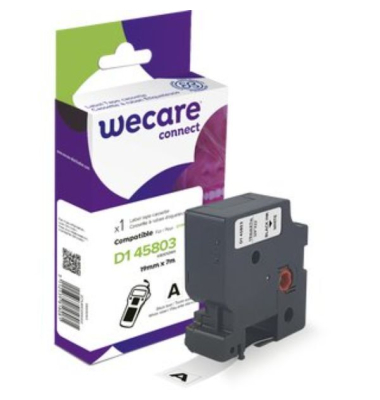 Schriftband K80012W4, 19mm x 7m, schwarz/weiß, laminiert, kompatibel zu D1 45803 / S0720830