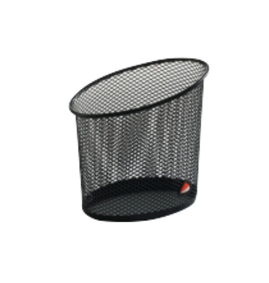 Stifteköcher Mesh, Stahl, Ellipse, 103 x 73 x 120 mm, 1 Fach, schwarz