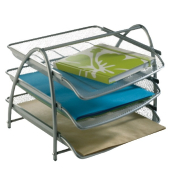 Briefablagenset Mesh MESHTRAY3 M, A4/C4, silber, Stahl