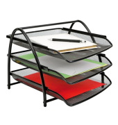 Briefablagenset Mesh MESHTRAY3 N, A4/C4, schwarz, Stahl