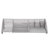 Schreibtischorganizer MESH M, Large, mehrere Fächer, silber