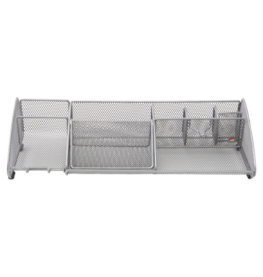 Schreibtischorganizer MESH M, Large, mehrere Fächer, silber