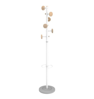 Garderobe Music, Größe: 175cm, MetallHolz, weiß