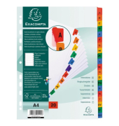 Kartonregister 1111E, A bis Z, A4, 160 g/m&sup2;, farbige Taben, 20-teilig