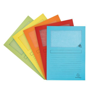 Sichtmappen Super 50550E, A4 farbig sortiert Papier 160g