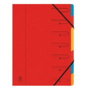 Ordnungsmappe Echter Colorspan-Karton 54070E, 1-7, farbig sortiert, Din A4, 7 F&auml;cher
