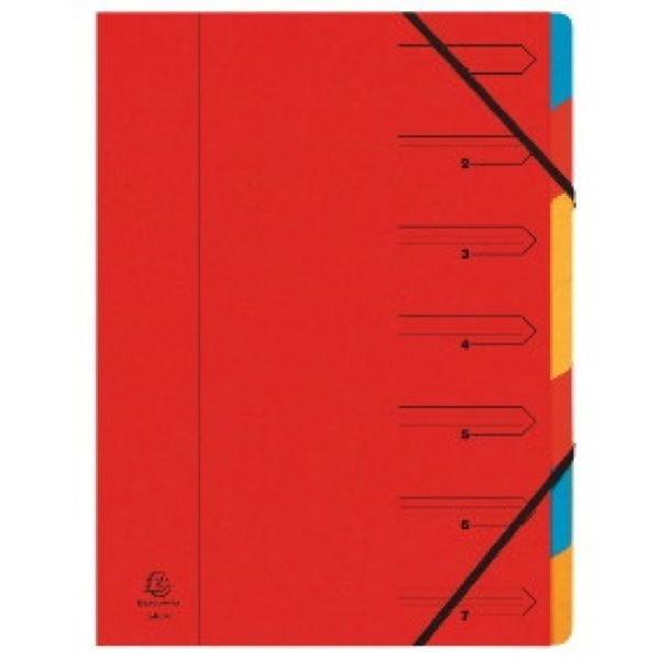 3130630540700 - Fächermappe Karton Eckspanngummi A4 7 Fächer sortiert 3130630540700 Exacompta