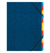 Ordnungsmappe Echter Colorspan-Karton 54120E, 1-12, zuf&auml;llige Farbe, A4, 12 F&auml;cher