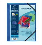 Eckspannmappe Kreacover 55182E, A4 blau PP, mit 3 Einschlagklappen