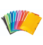 Eckspannmappe 55930E, A4 farbig sortiert PP 425g, mit 3 Einschlagklappen