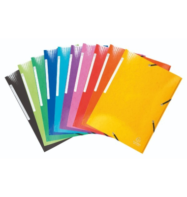 Eckspannmappe 55930E, A4 farbig sortiert PP 425g, mit 3 Einschlagklappen