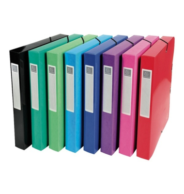 Heftbox Iderama 59929E, A4 schwarz/gr&uuml;n/hellgr&uuml;n/hellblau/blau/violett/rosa/rot, 4cm F&uuml;llh&ouml;he, Karton 600g