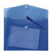 Dokumententasche 56422E, A4 quer, blau, Polypropylen (PP), Klettverschluss