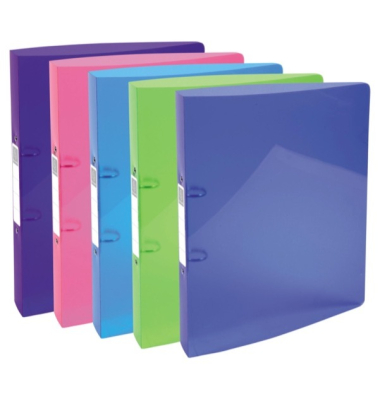 Ringbuch Iderama 54780E, A4+ 2 Ringe 30mm Ring-&Oslash; halbstarkes PP farbig sortiert