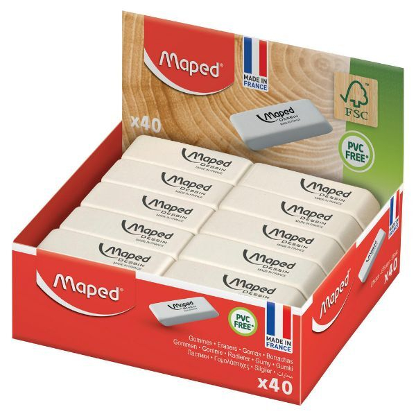 3154140100131 - Radierer 010013 mittel 57x18x9mm weiß 3154140100131 Maped