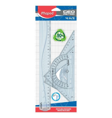 Geometrie-Set 242767, 4-teilig, transparent