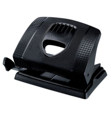 B&uuml;rolocher Classic 452511, schwarz, bis 2,5mm 25 Blatt, mit Anschlagschiene