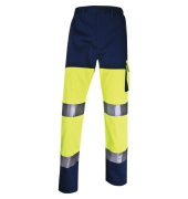 Warnschutzarbeitshose, Warnschutz, Mann/Unisex, neongelb/marieneblau, Größe 3XL