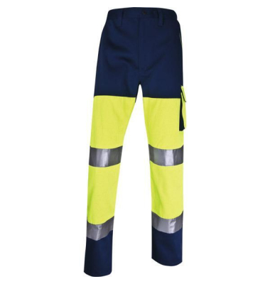 Warnschutzarbeitshose, Warnschutz, Mann/Unisex, neongelb/marieneblau, Größe 3XL