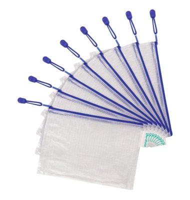 PVC Tasche 509021, mit Zipper, A5, blau