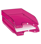 Briefablage Happy 1002000791, A4, transluzentpink, Polystyrol stapelbar