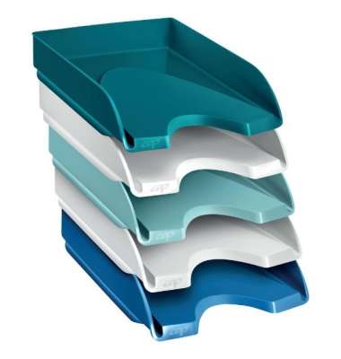 Briefablage Riviera 1020050511, A4, wei&szlig;/blau/mint/smaragdgr&uuml;n, Polystyrol stapelbar