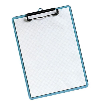 Klemmbrett 105569 A4 blau transparent Kunststoff inkl Aufhängeöse 