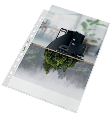 Prospekthüllen Recycle 4791-10-03 A4, transparent genarbt, oben offen, 0,10mm