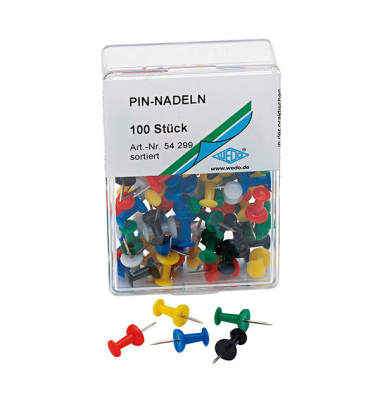 Pinnadeln 54299, Nadellänge 12mm, farbig sortiert