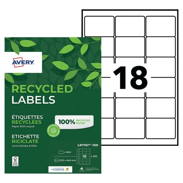 4004182171615 - Etikett LR7161-100 Recyclin Adress-E 635x466mm 4004182171615 Zweckform 1800 Stück