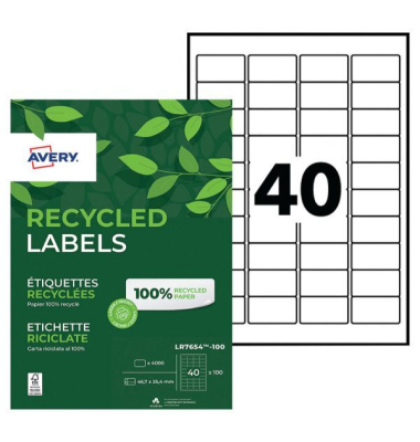 Etikett LR7654-100 Recyclin Adress-E 45,7x25,4mm