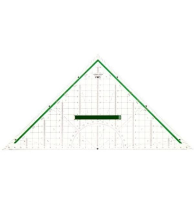 Geometriedreieck M+R 23320000, Hypotenuse 320mm, mit Griff, transparent