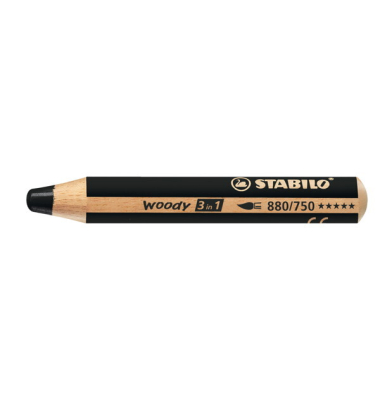 Farbstift woody 3 in 1, Minen-Ø: 10 mm, Schreibfarbe: schwarz