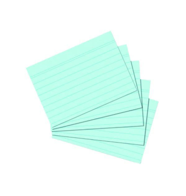 Karteikarten 10836203 blau A6 liniert 170g 