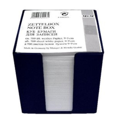 Zettelbox 69020301, Metzger, 90x90mm, inkl. 700 Notizzettel, schwarz, Kunststoff