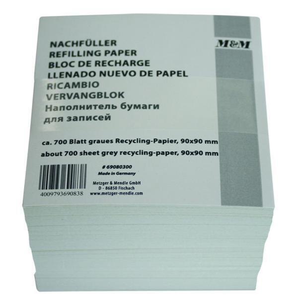 4009793690838 - Zettelklotz 69080300 90x90mm lose weiß Recyclingpapier 700 Blatt 4009793690838 M und M