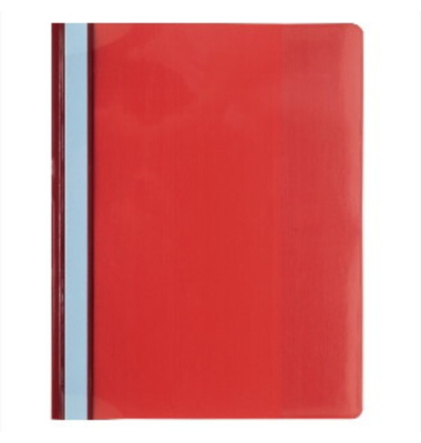 Schnellhefter Classic 439903B, A4+, rot, Polyvinylchlorid (PVC), 80g, Vorderdeckel transparent